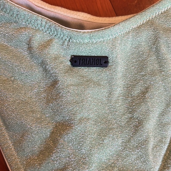 Super cute green sparkly triangl bathing suit - Picture 4 of 7